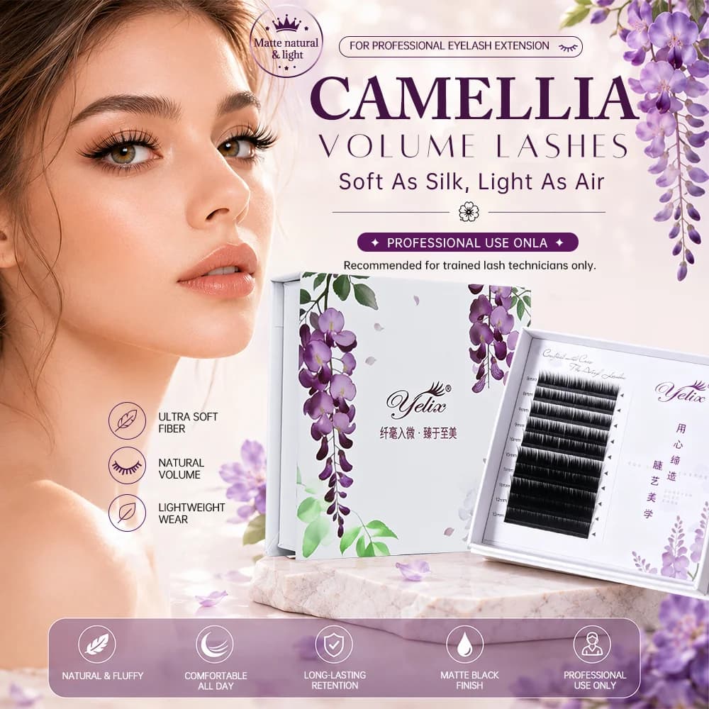 Camellia volymfransar mjukt naturliga förlängningar