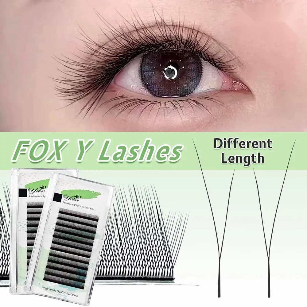Fox Y-form B/C Curl Färdiga Fläktögonfransar Mix 8-13mm